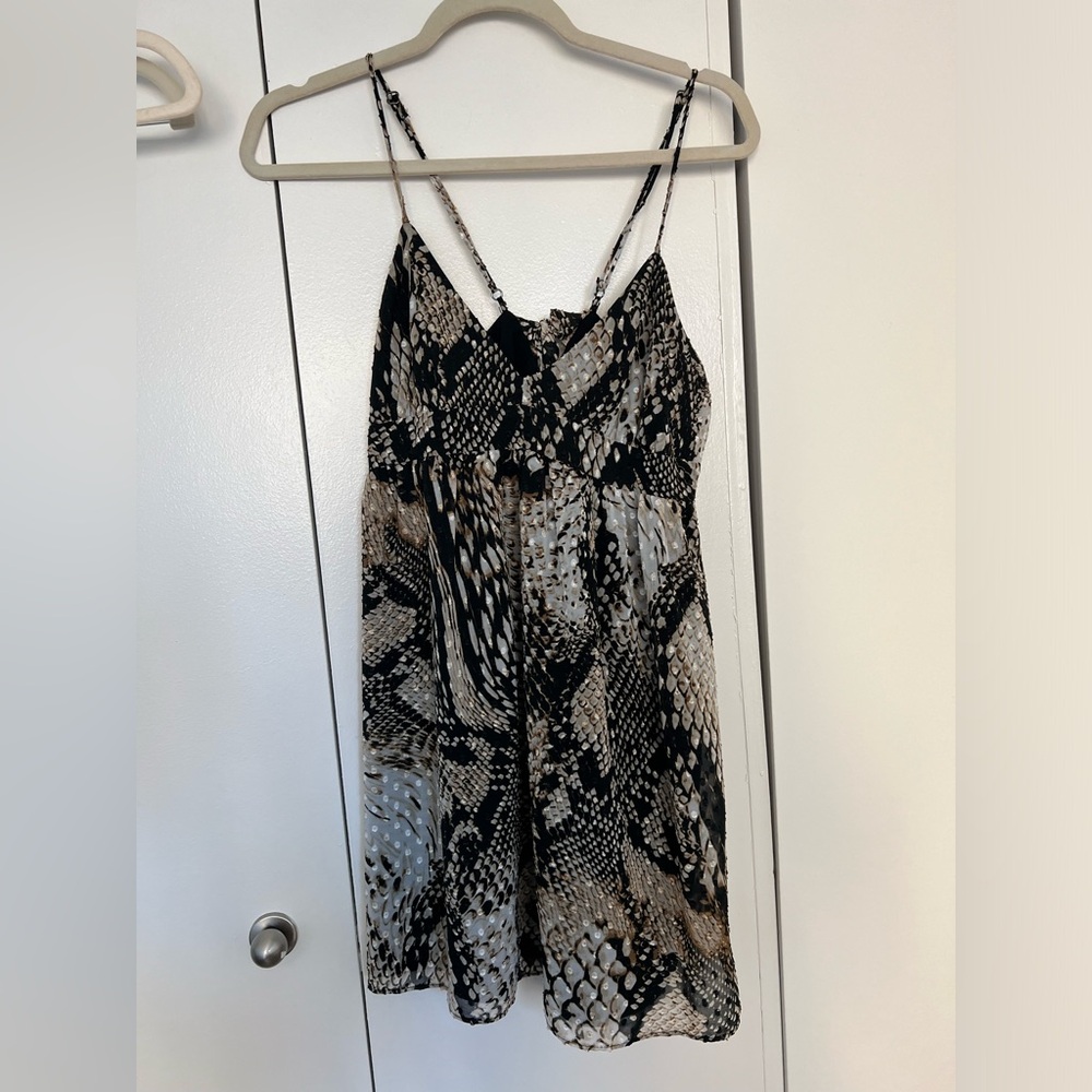 slinky smooth snake print mini dress